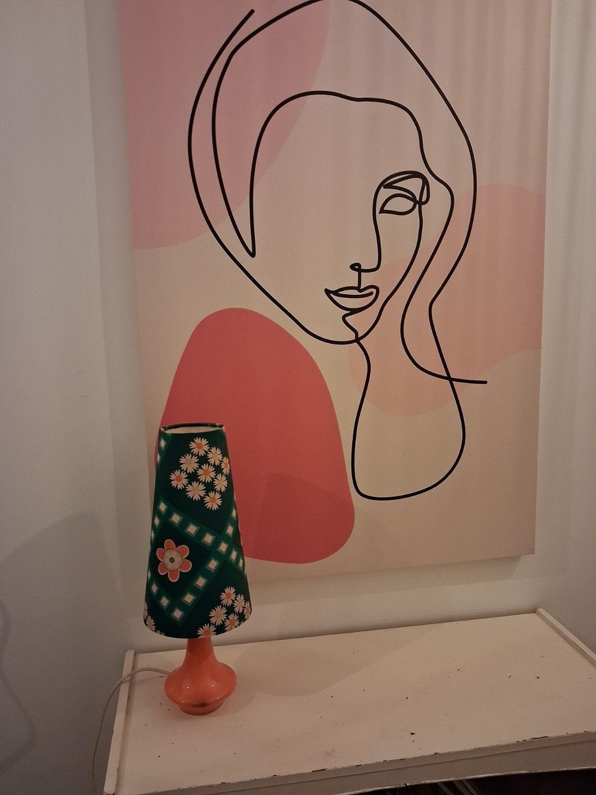 Superleuk origineel retro tafellampje met echte jaren 60/70, Huis en Inrichting, Oranje, Ophalen, Vintage