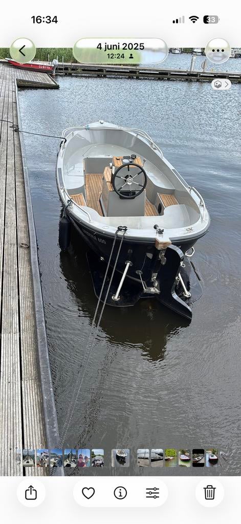 Prachtige zwarte Lifestyle sloep met Trailer zeer compleet!!, Watersport en Boten, Ophalen, Diesel, Zo goed als nieuw, Anker