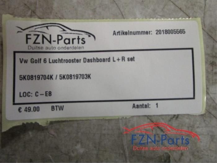 Luchtrooster Dashboard Volkswagen Golf (22735870), Auto-onderdelen, Ophalen of Verzenden, Gebruikt