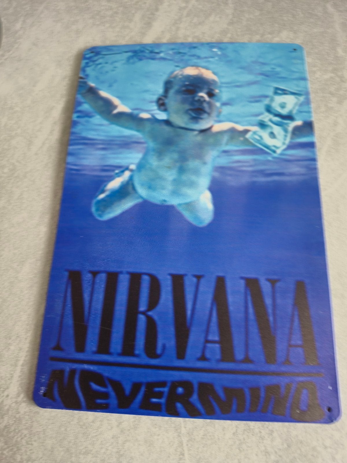 Nirvana Nevermind metalen wandplaat - Baby onder water, Ophalen of Verzenden, Zo goed als nieuw