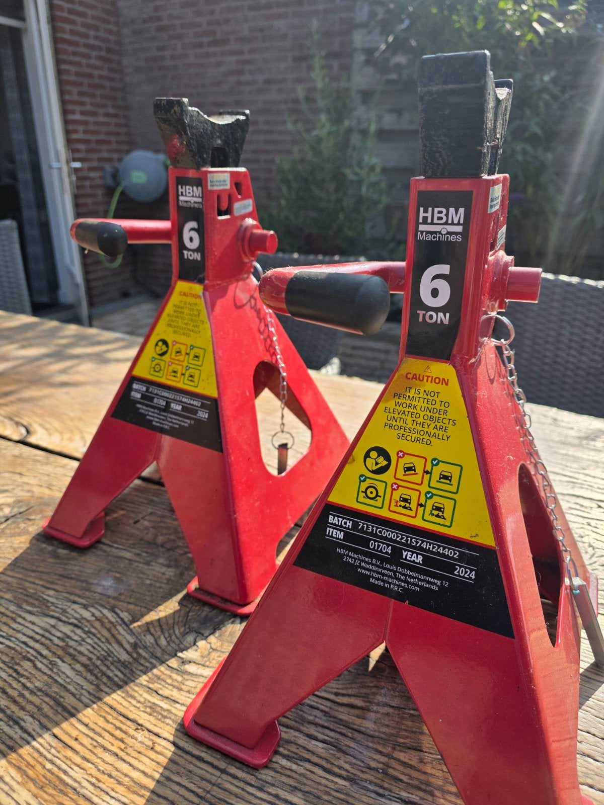 HBM Autosteunen 6 Ton - Set in Zeer Goede Staat, Ophalen of Verzenden, Zo goed als nieuw, Mechanisch