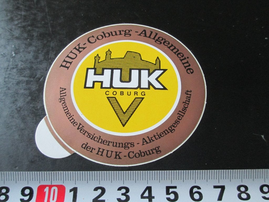 sticker HUK Coburg Allemeine  Versicherungs Aktiengesellscha, Ophalen, Zo goed als nieuw