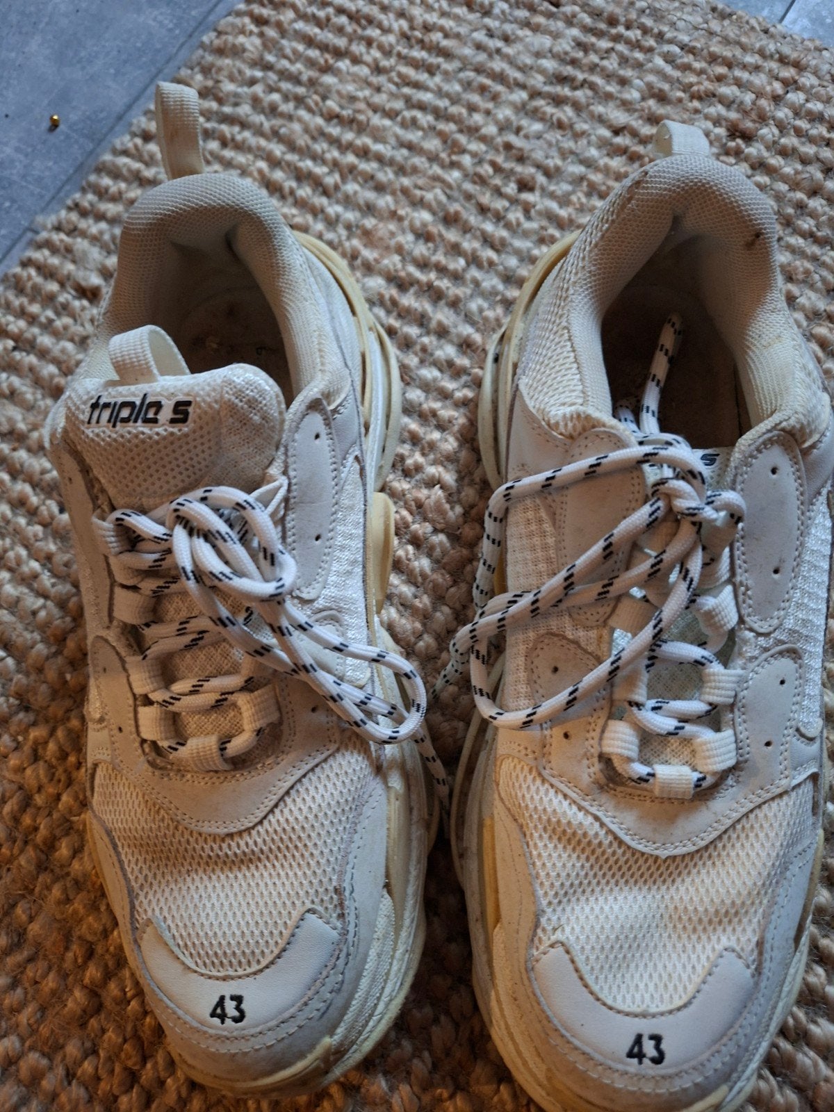 Balenciaga Triple S Sneakers Maat 43 Gedragen, Wit, Ophalen of Verzenden, Sneakers of Gympen, Gedragen
