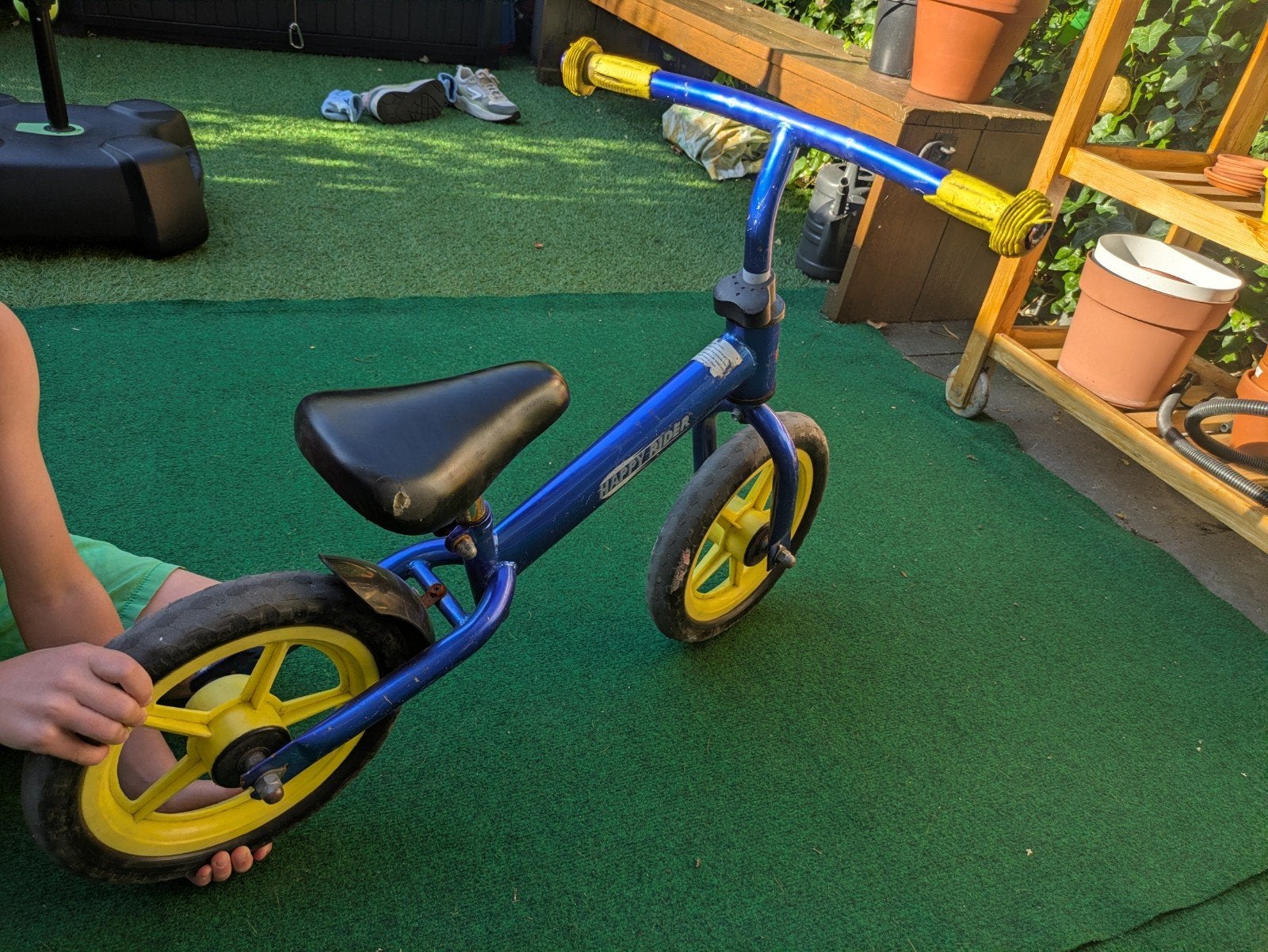 Happy Rider loopfiets - duidelijk gebruikt, prima staat, Ophalen, Gebruikt, Loopfiets