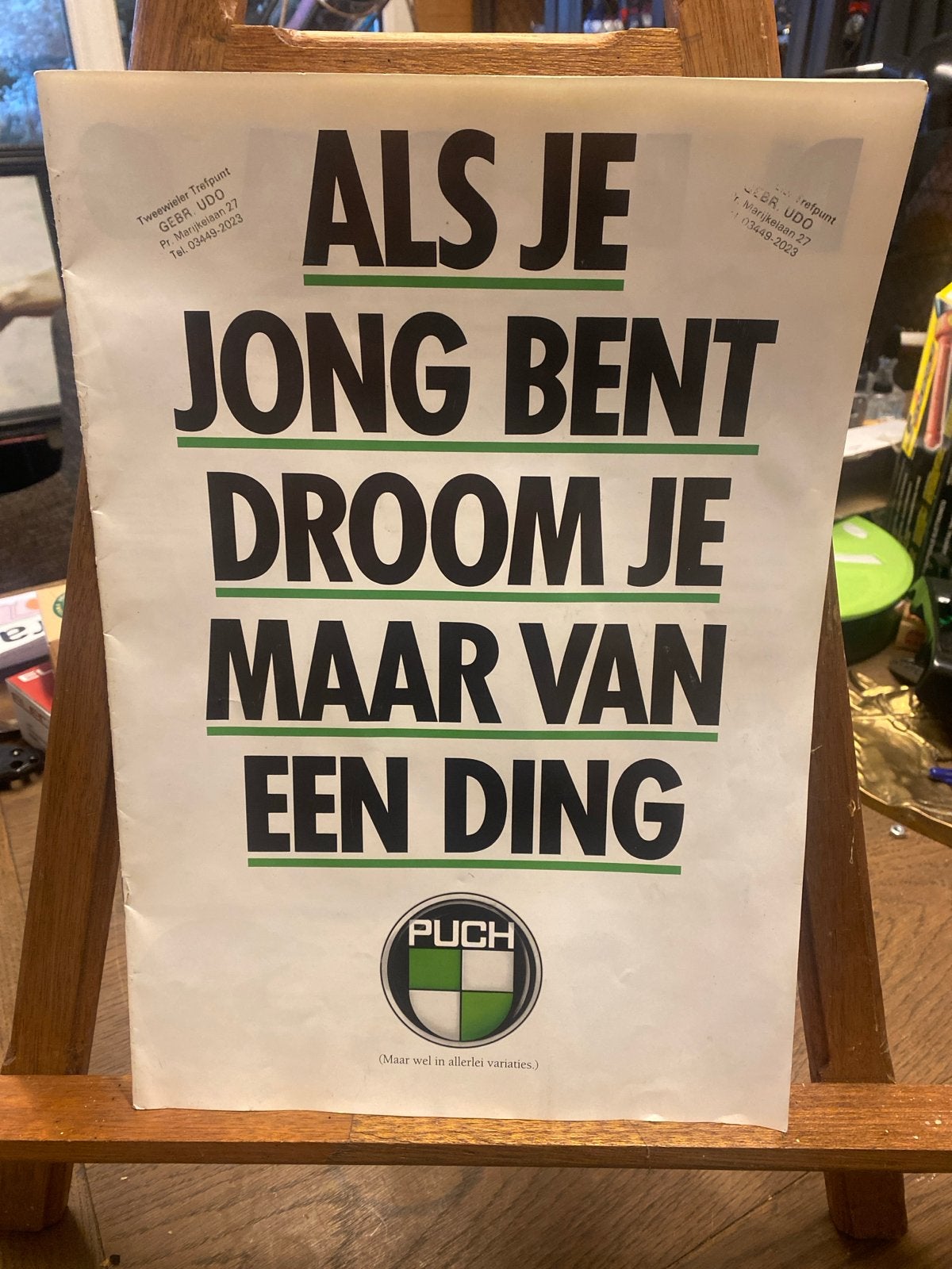 Puch bromfiets folder - De jongensdroom, Fietsen en Brommers, Handleidingen en Instructieboekjes, Gebruikt, Ophalen of Verzenden