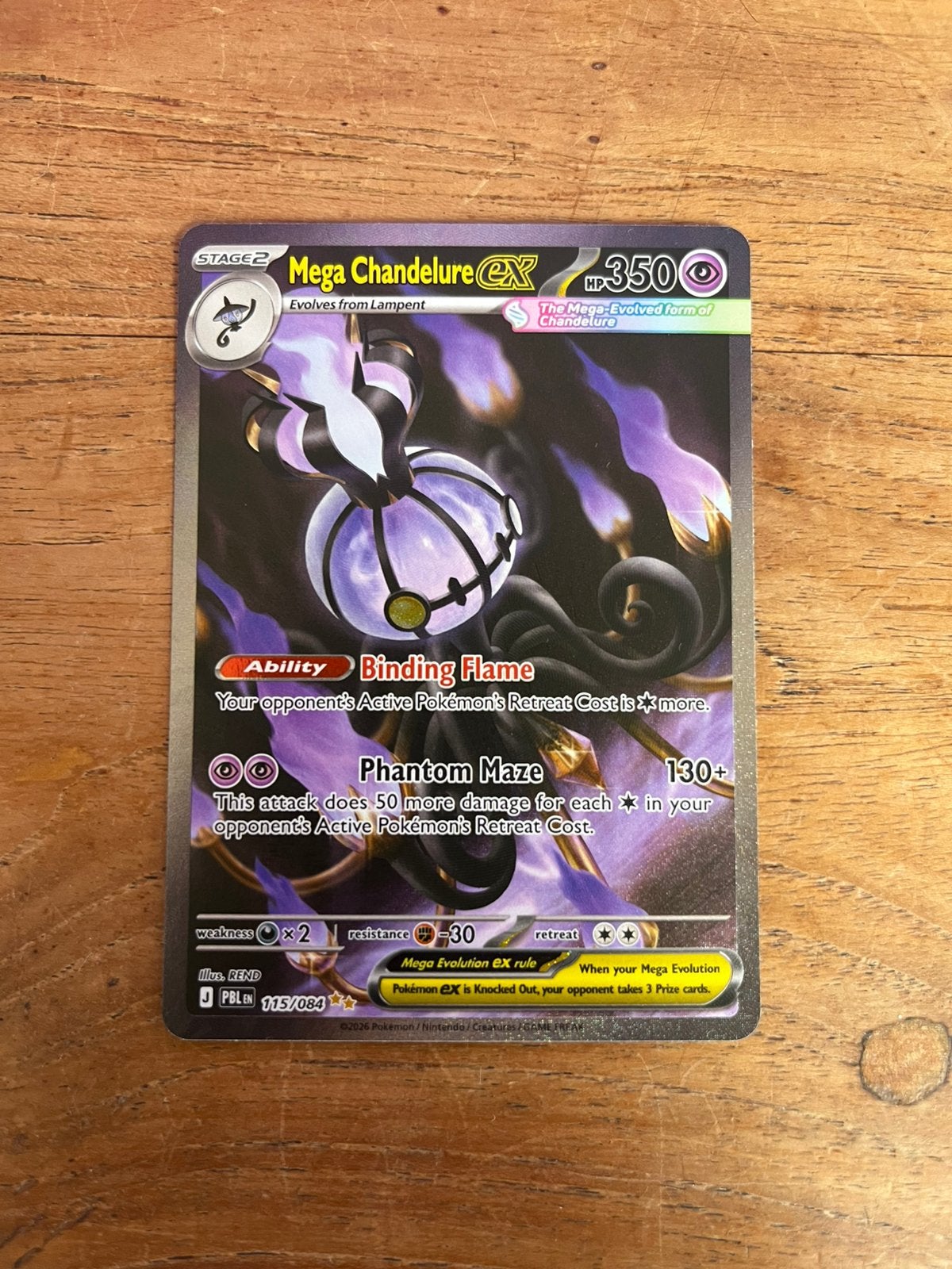 Mega chandelure ex 115/84 Pitch Black pokemon, Ophalen, Nieuw