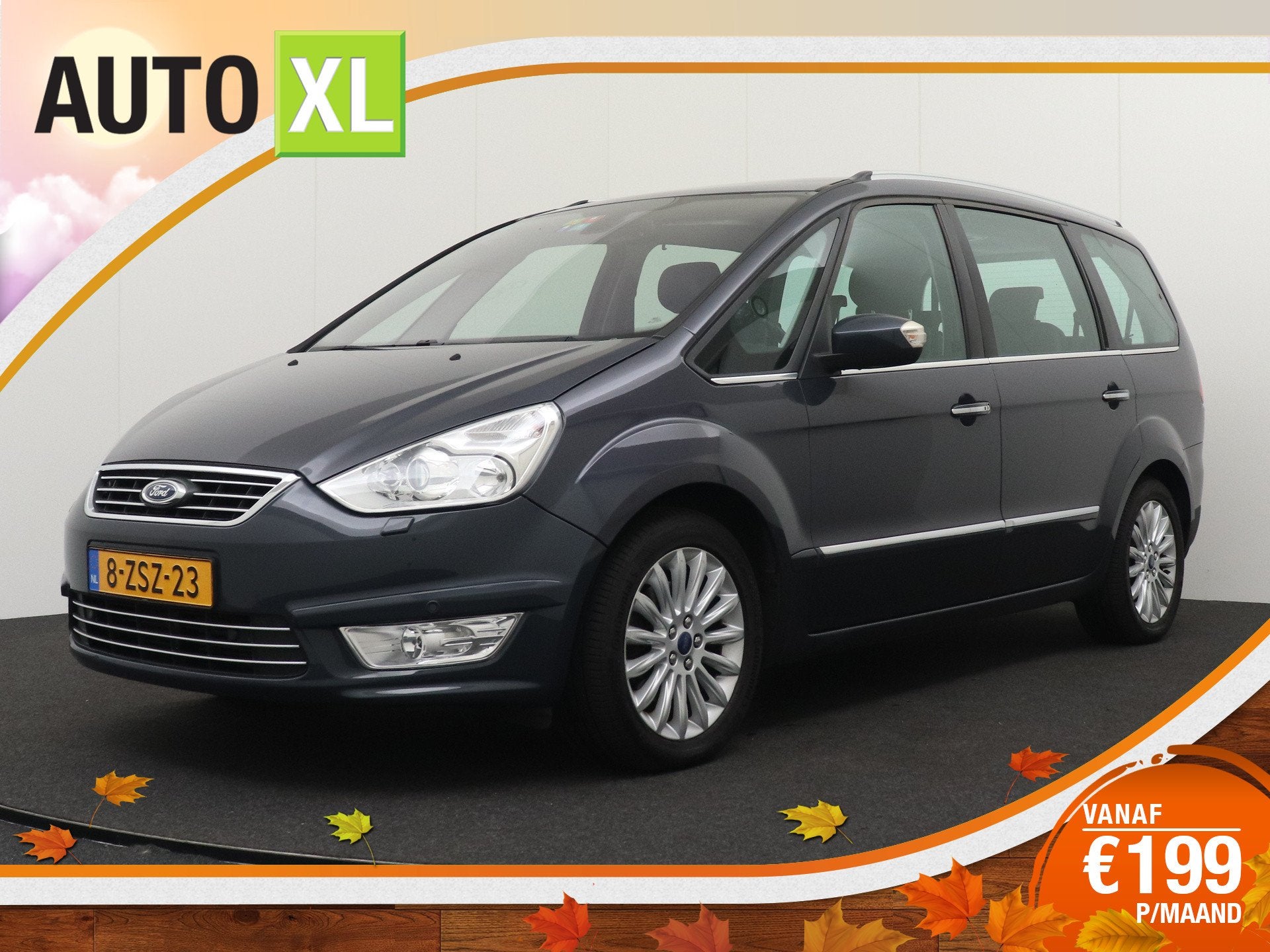 Ford Galaxy 1.6T 160 PK Platinum 7p. Pano-Dak Leder Trekhaak, Voorwielaandrijving, Gebruikt, Zwart, 4 cilinders