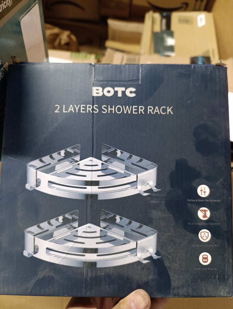 BOTC Douche Hoekrek 2-laags RVS Chroom, Badkamerrek, Overige merken, Nieuw, Ophalen of Verzenden