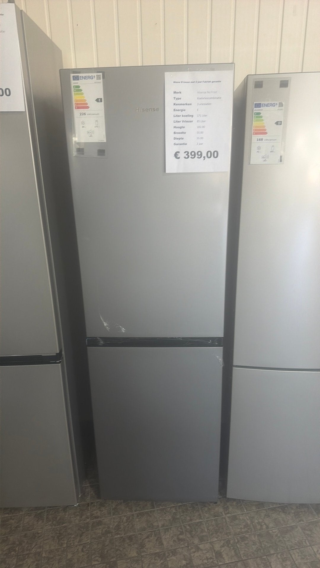 Hisense koelvriescombinatie nieuw 4 vriesladen rvs, Ophalen, Hisense, Hisense, 200 liter of meer