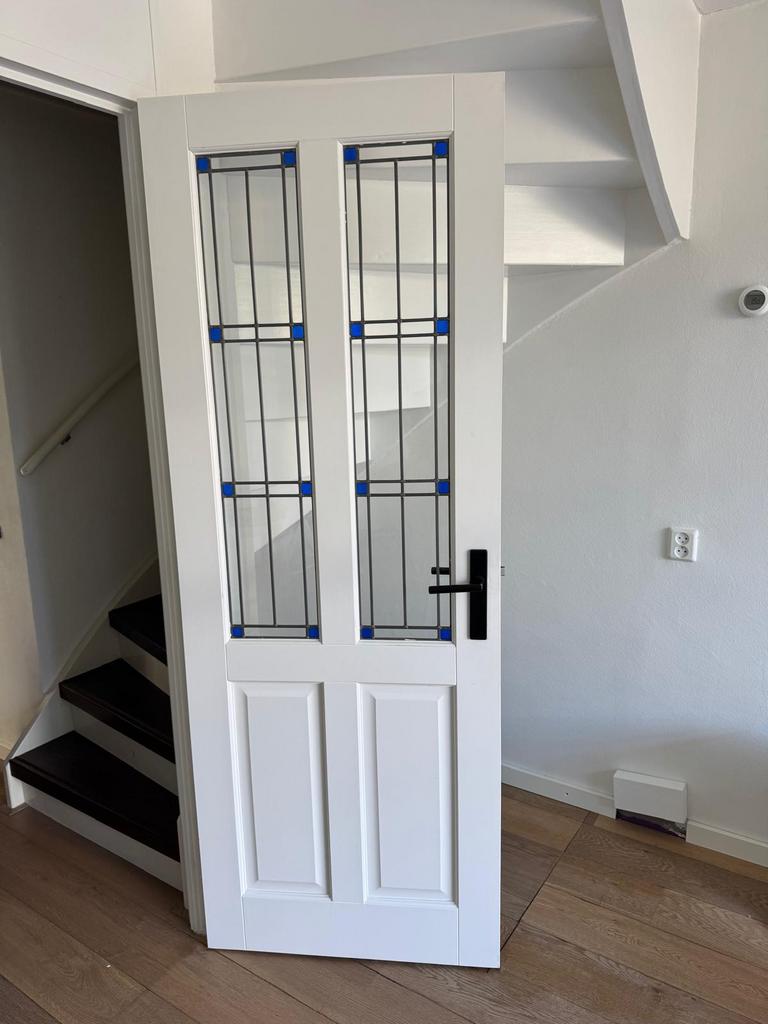 Binnendeur met glas in lood incl deurbeslag, Ophalen, Gebruikt, Binnendeur, Glas