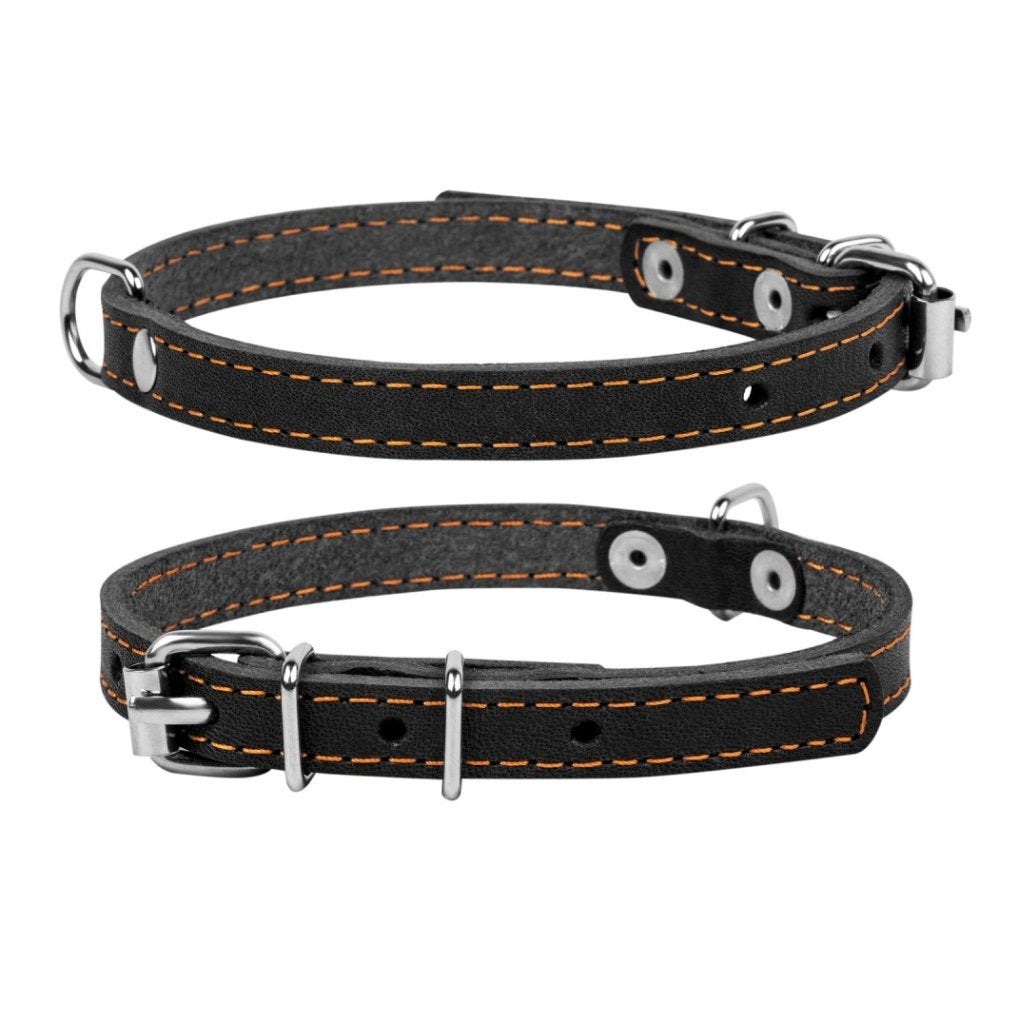 WAUDOG CoLLar Halsband Leder S Nekom 32-40 cm Zwart KOOPJE!, Ophalen of Verzenden, Handgemaakt, Nieuw