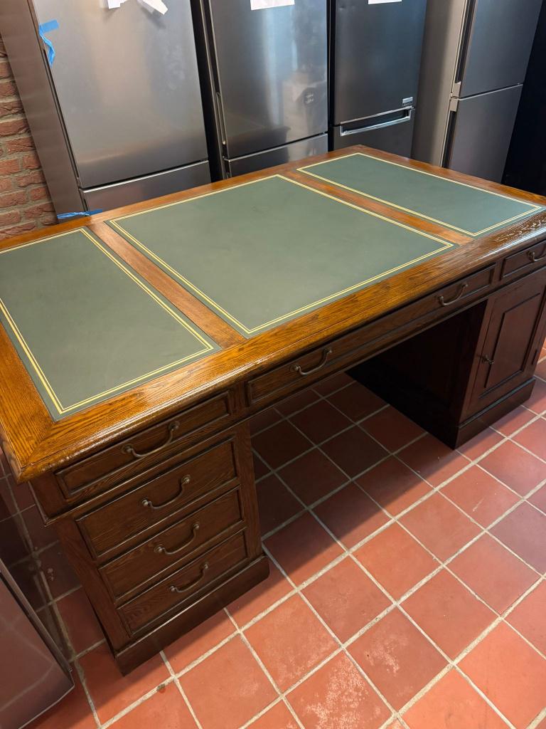 HANDGEMAAKT EIKEN SCHRIJFBURO - BURO - BUREAU -60% KORTING, Ophalen, Wilms, Hout, 180 cm