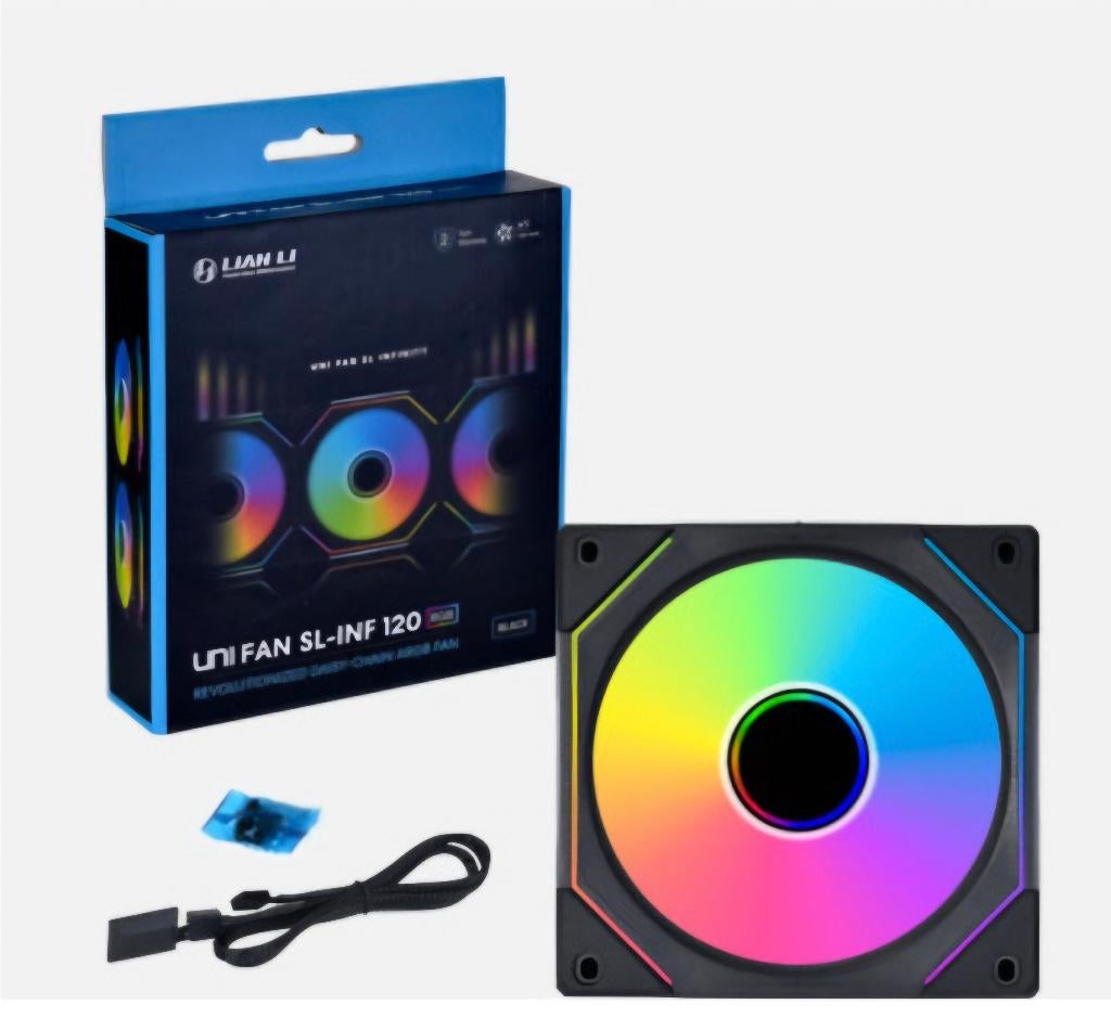 6x Lian Li Uni Fan SL-INF 120 RGB Single Pack Zwart, 120mm, Ophalen of Verzenden, Nieuw, Overige, 4 Ghz of meer
