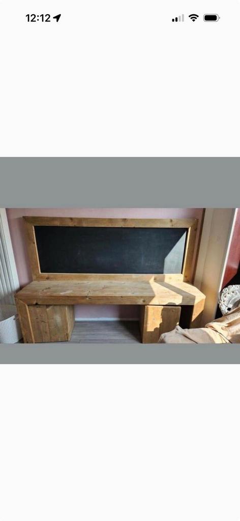 Steigerhouten speeltafel met krijtbord, Ophalen, Gebruikt