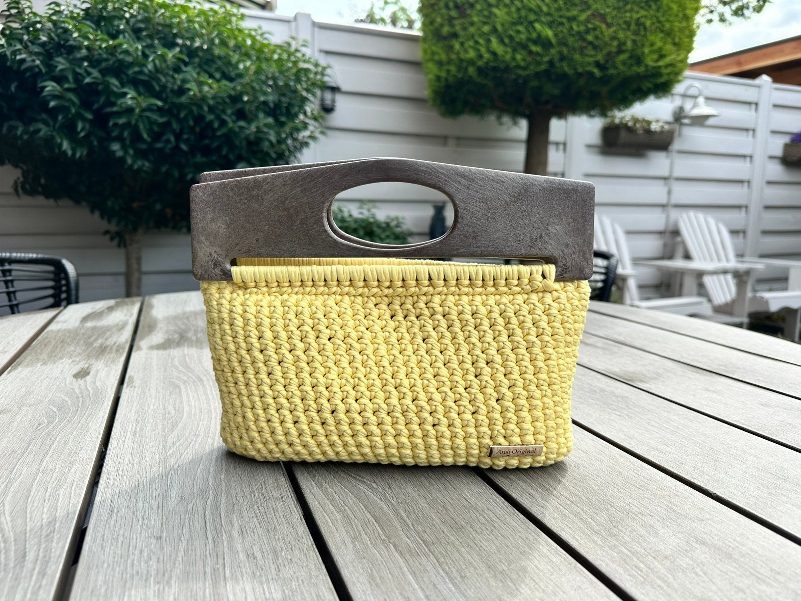 Licht gele tas handmade, Ophalen of Verzenden, Nieuw, Geel, Handtas
