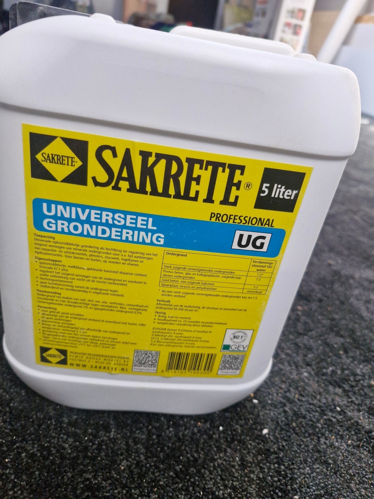 Sakrete Universeel Grondeer 5 Liter - Voorstrijk, Ophalen