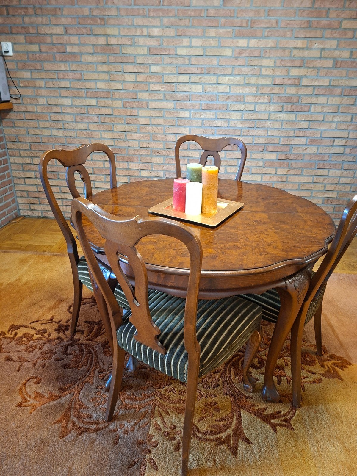 Elegante houten eettafel met 6 stoelen, Ophalen