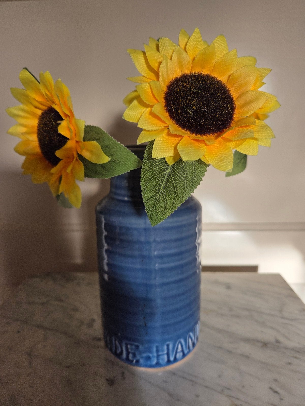 blauwe bloemenvaas, Ophalen of Verzenden