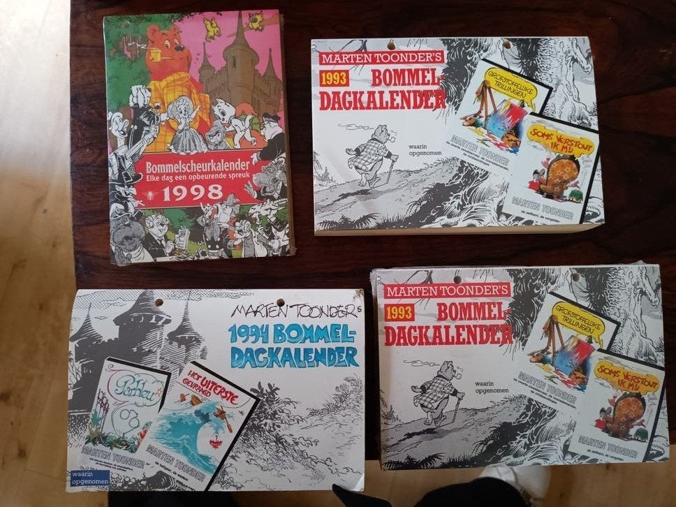 Scheurkalenders Heer Bommel/Tom Poes, 4 stuks, 2 in plastic, Verzamelen, Ophalen of Verzenden, Zo goed als nieuw