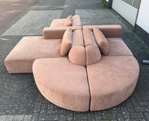 GROTE SALE SHOWMODELLEN 4x6 sofa MODULAIRE BANKEN 20-70%, Ophalen, 250 tot 300 cm, Zo goed als nieuw, Modulaire ronde hoekbank