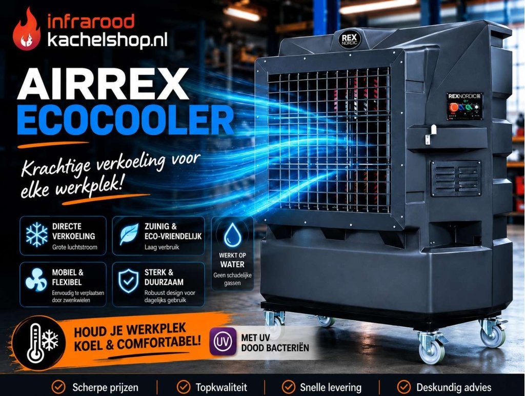 Airrex Rexnordic KOELER luchtkoeler  14000 btu 25000 48000, Airrex REXNORDIC, Eigen Haard 63 Balk, Nieuw, 3 snelheden of meer