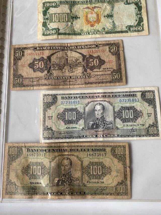 Ecuador 4 Bankbiljetten, Ophalen of Verzenden, Zuid-Amerika, Setje