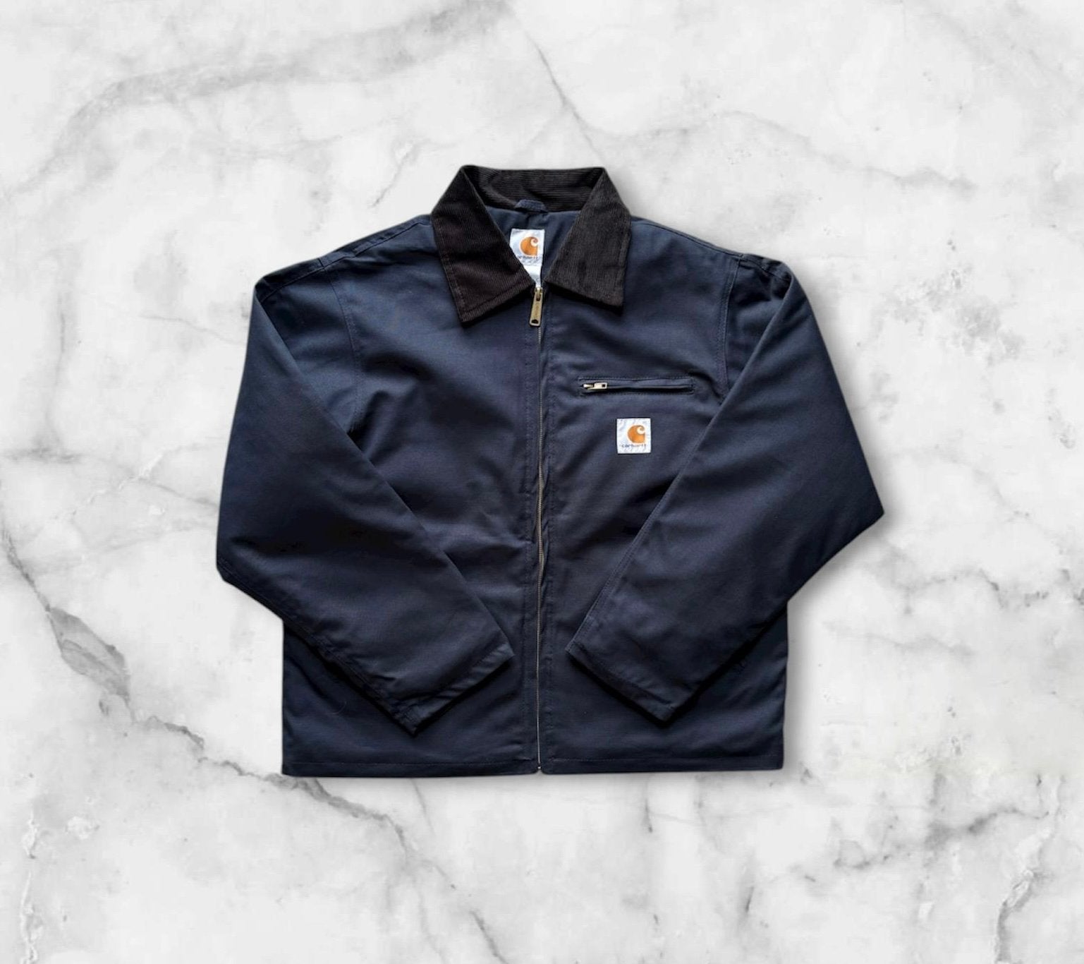 Carhartt Detroit / Harrington Jacket / Jas - Maat L - Blauw, Verzenden, Zo goed als nieuw, Maat 52/54 (L), Blauw