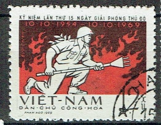 Vietnam 1969 Militair Vlammenwerper, Verzenden, Gestempeld, Overige thema's