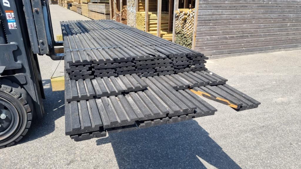 B keus pakket rhombus profiel zwart geïmpregneerd 161 meter, Tuin en Terras, Ophalen, Nieuw, 250 cm of meer, Planken