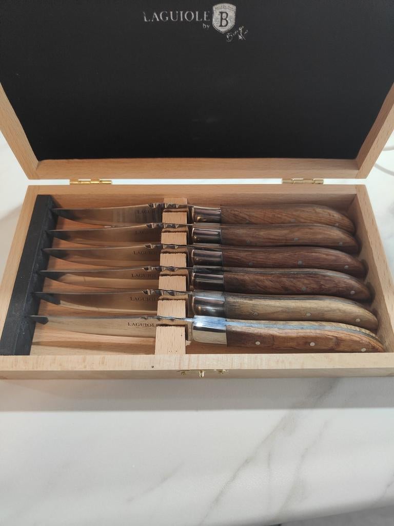 Berlinger Haus Steakmessenset - 6 Delig Houten Handvat, Ophalen of Verzenden, Nieuw, Hout, Bestekset