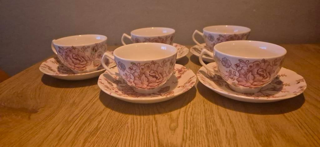 Kop en schotels Engels servies, zie foto's voor de merken, Antiek en Kunst, Ophalen of Verzenden