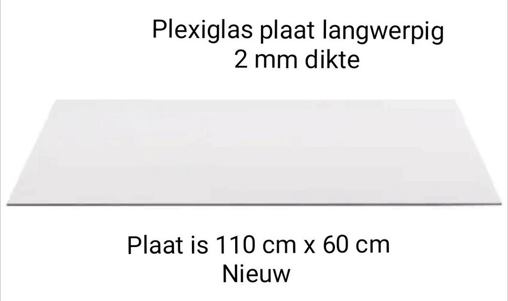 Plexiglas plaat NIEUW 110x60 cm en 2 mm dik, Ophalen, Nieuw, Minder dan 80 cm, Glasplaat