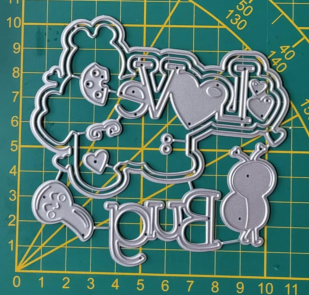 Snijmal LOVE BUG lieveheersbeestje, Hobby en Vrije tijd, Kaarten | Zelf maken, Ophalen of Verzenden, Nieuw, Overige thema's, Pons of Mal