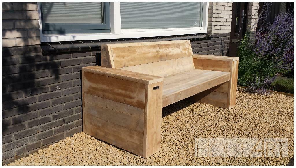 Rechte loungebank steigerhout NIEUW!, 2 zitplaatsen, Nieuw, Ophalen of Verzenden, Loungeset