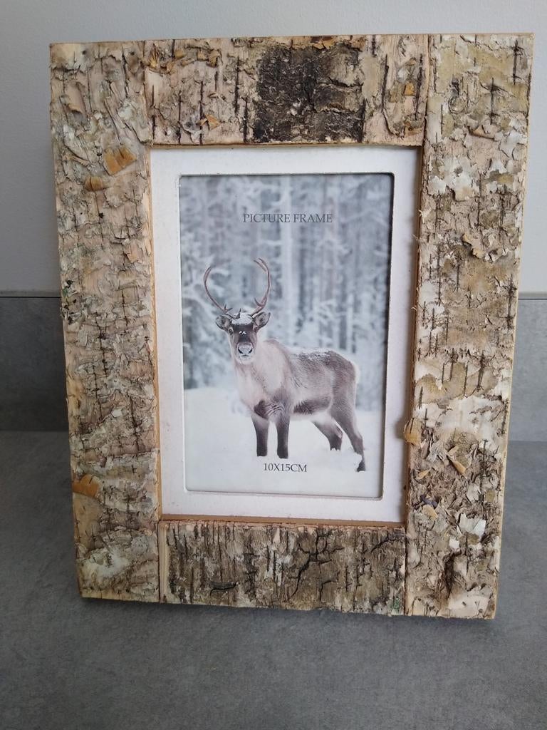 Stoere fotolijst met boomschors, Ophalen of Verzenden, Hout, Minder dan 50 cm, Minder dan 50 cm