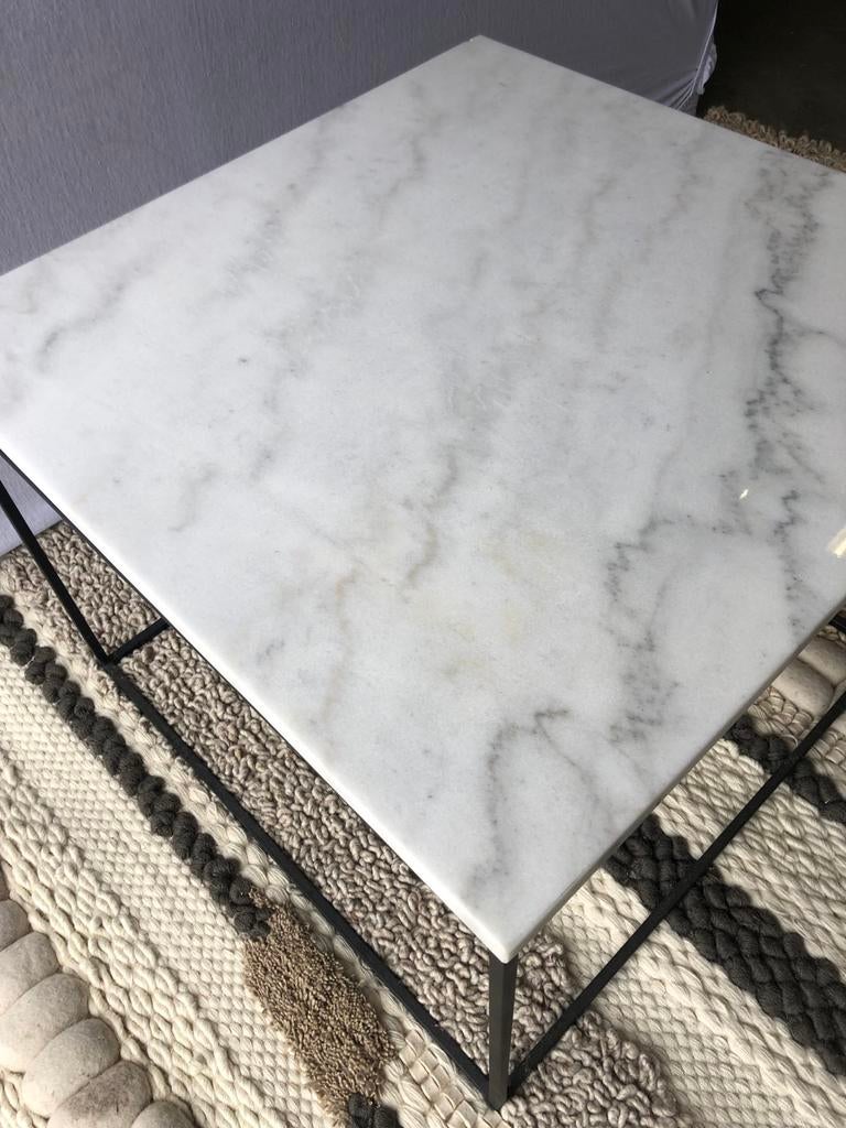 Nieuwe marmeren salontafel met metalen onderstel, Ophalen, ., ., Vierkant