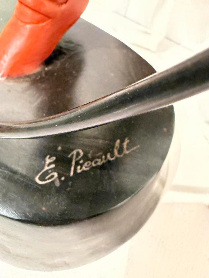 Bronzen beeld van kind met hoepel gesigneerd Pieault, Ophalen of Verzenden