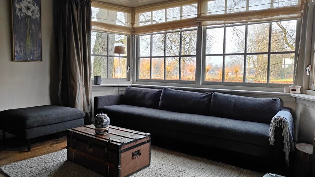 Bank met hocker, Loods 5 Slimm 4,5 zits, Ophalen, Zo goed als nieuw, Stof