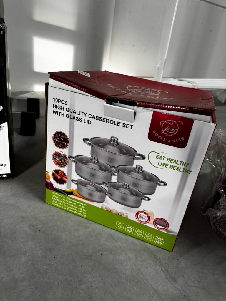 Pannenset met snelkookpan nieuw, Ophalen, Zo goed als nieuw, Rvs, Pannenset