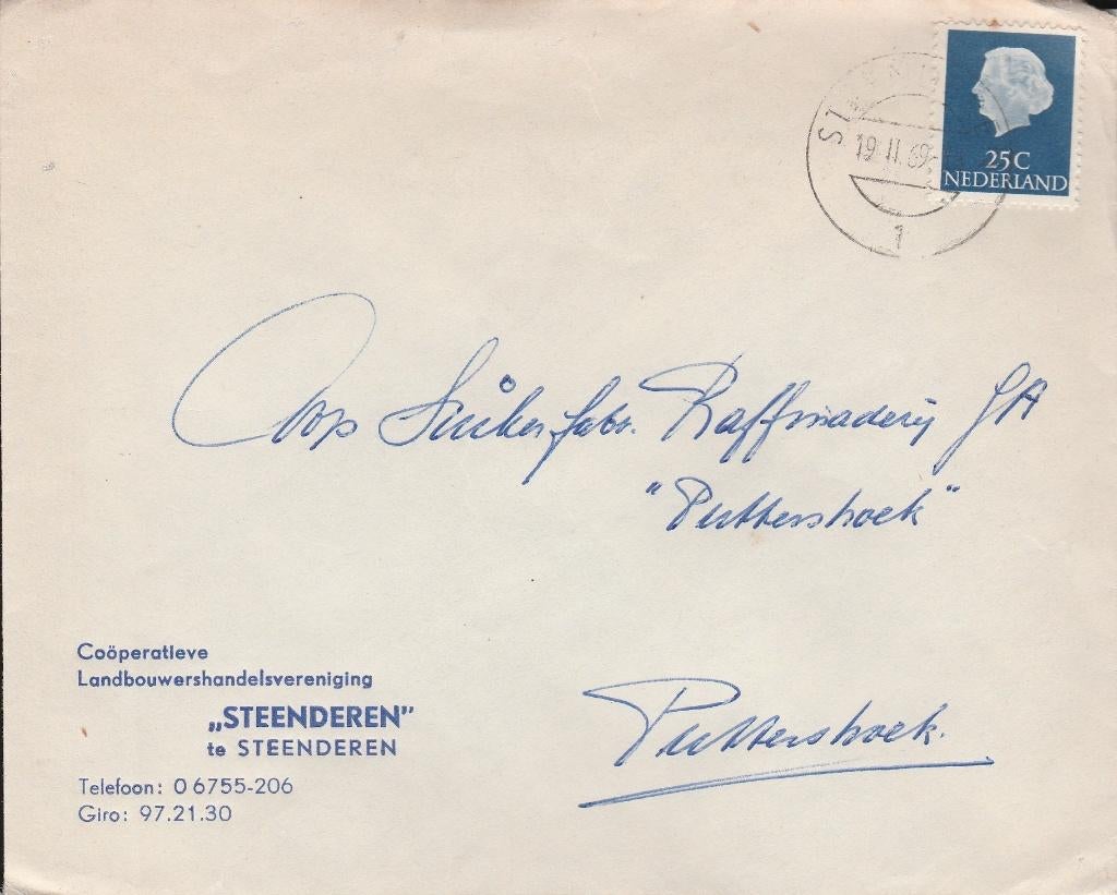 STEENDEREN 1969 Coop. Landbouwershandelsver. STEENDEREN, Verzamelen, Ansichtkaarten | Nederland, Ophalen of Verzenden, 1960 tot 1980