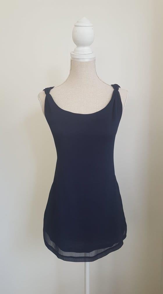 Bonita top donkerblauw M, Ophalen of Verzenden, Zo goed als nieuw, Blauw, Zonder mouw