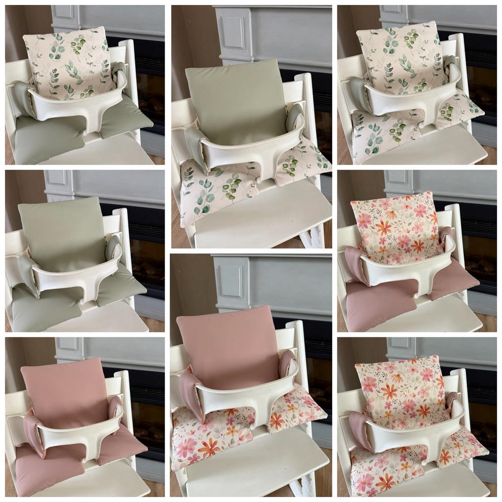 🤍 Geplastificeerd kussenset stokke Tripp trapp kinderstoel, Handmade by mo, Valkenswaard, Bymo.handmade@gmail.com, Meegroeistoel