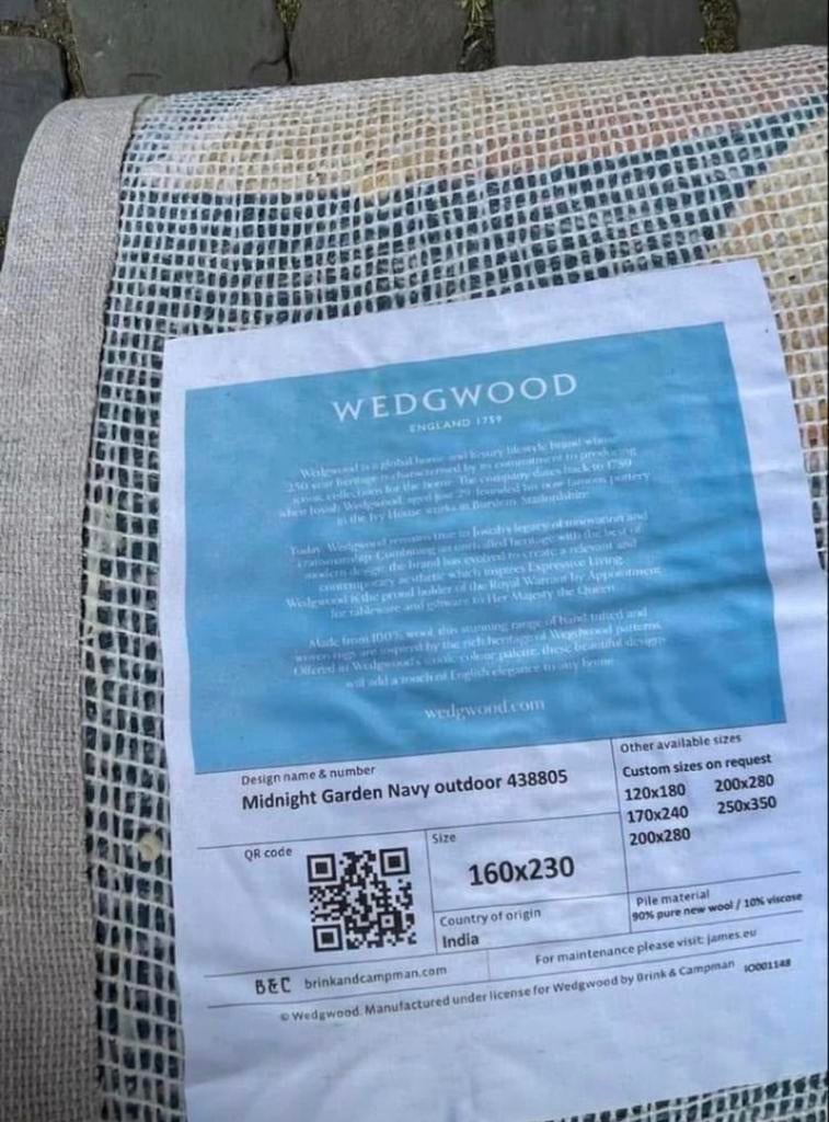 Brink en Campman in-outdoor tapijt Wedgwood Midnight garden, Ophalen, 150 tot 200 cm, Rechthoekig, Nieuw