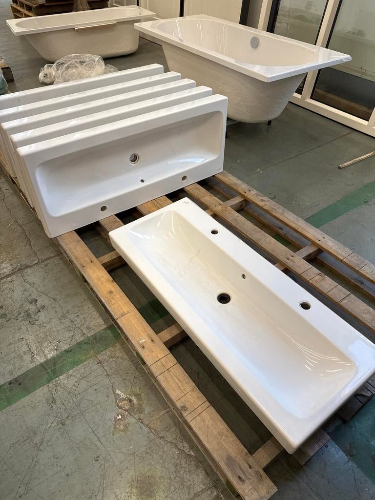 6 Keramag wasbakken, 120x48cm - ideaal voor hobbyruimte!, Huis en Inrichting, Badkamer | Badkamermeubels, Gebruikt, Wasbak of Wastafel