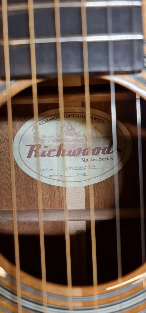 NIEUWE RICHWOOD P-40 MASTER SERIES 12e FRET PARLOR HANDMADE, Ophalen of Verzenden, Nieuw, Western- of Steelstringgitaar