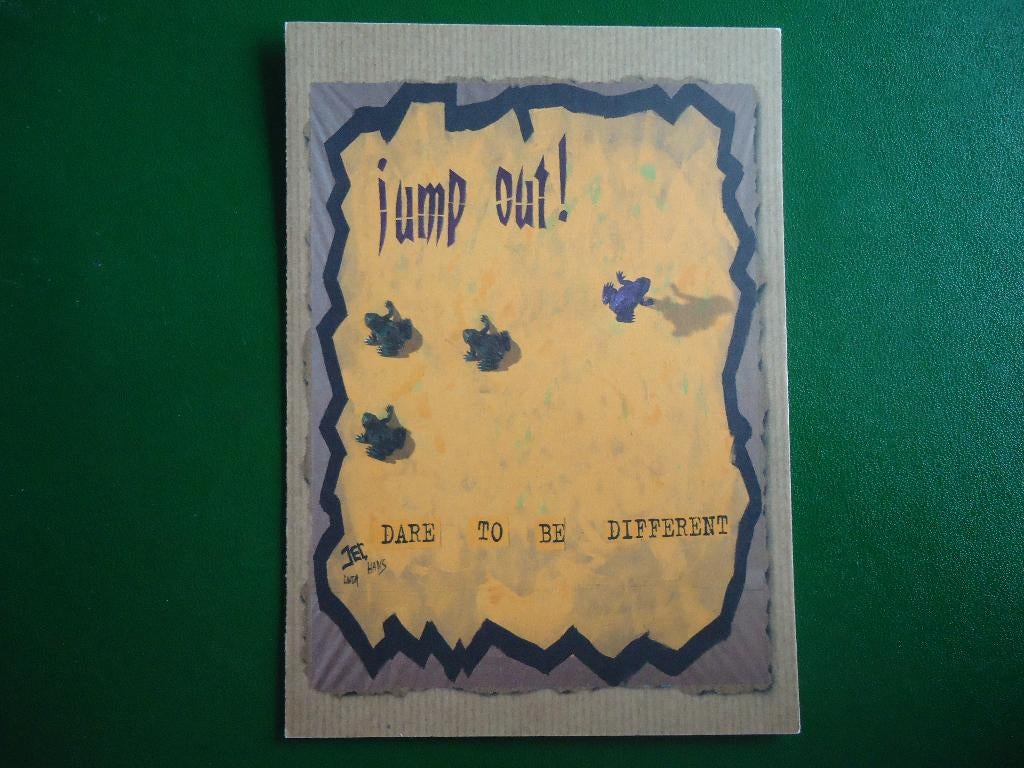 (26) Boomerangkaart: JUMP OUT ! Dare to be different, Ophalen of Verzenden, 1980 tot heden, Ongelopen, Overige thema's