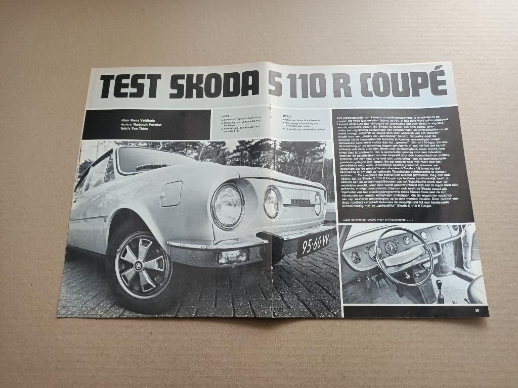 Auto Test (uit oud tijdschrift) Skoda 110 R Coupe (1971), Verzenden, Gelezen, Overige merken