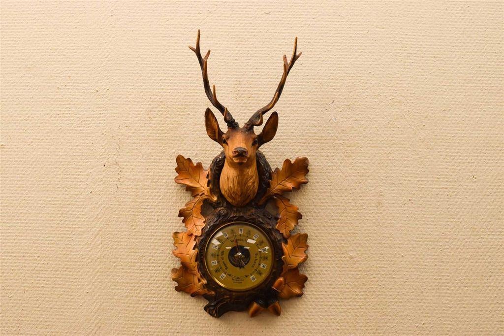 Barometer een hoofd van een hert in de herfst 50112, Ophalen of Verzenden, Gebruikt