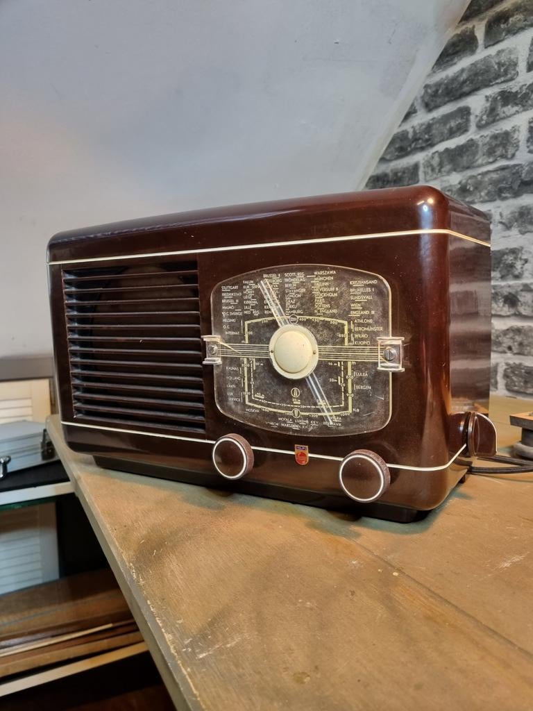 Bakelieten Philips radio, Ophalen of Verzenden