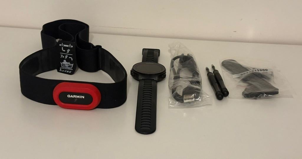 Garmin Forerunner 735XT en Garmin HRM-Run hartslagsensor, Ophalen, Zwart, Garmin forerunner, Zo goed als nieuw